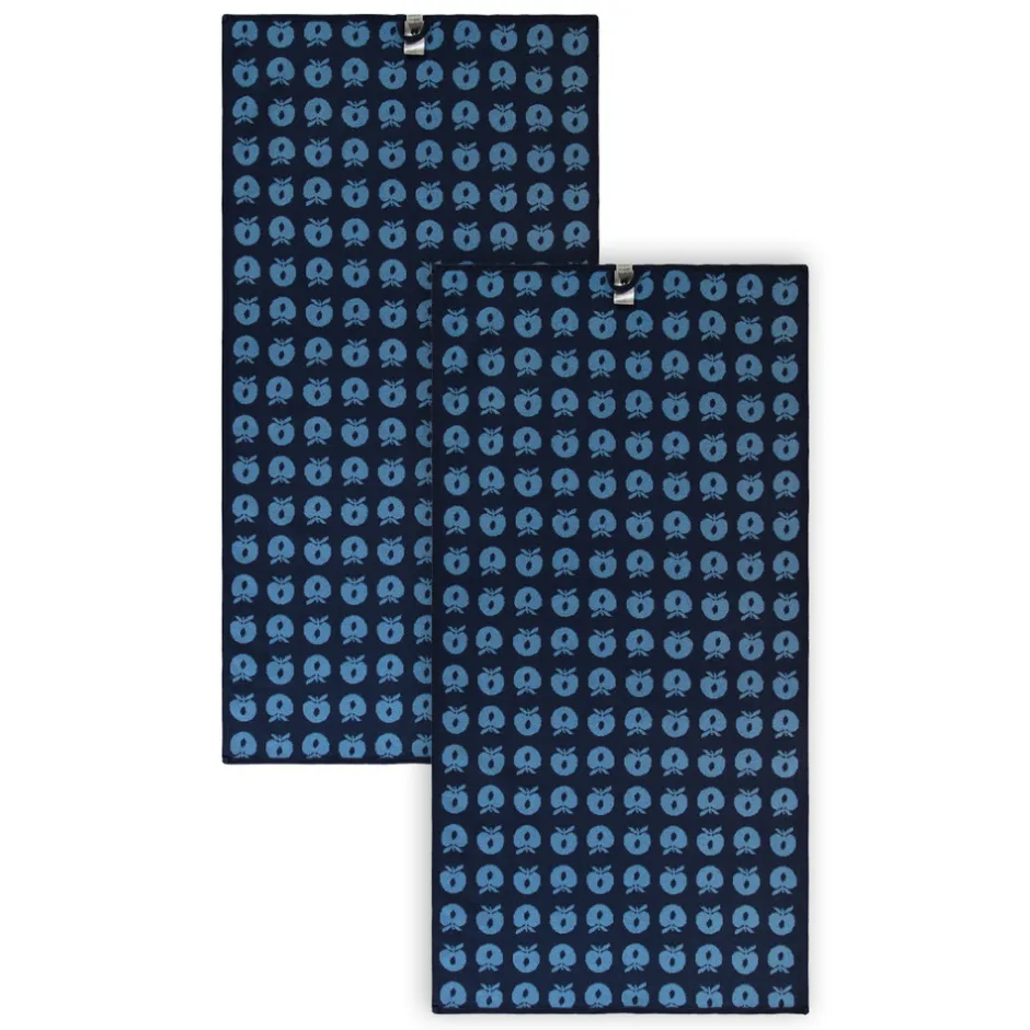 Best 2 pak håndklæde 70x140 med æbler - Blue Børn Badekåber & Håndklæder
