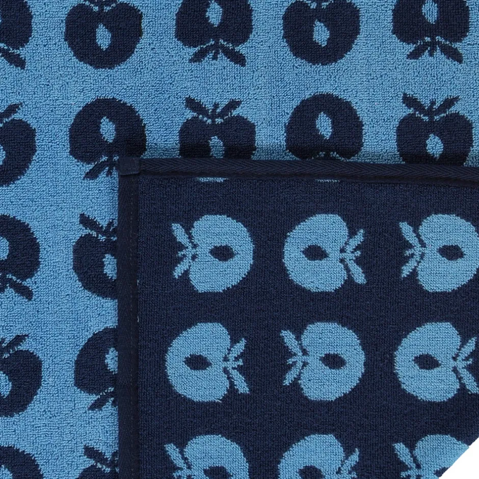 Best 2 pak håndklæde 70x140 med æbler - Blue Børn Badekåber & Håndklæder