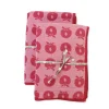 Clearance 2 pak håndklæde 70x140 med æbler - Sea pink Børn Badekåber & Håndklæder