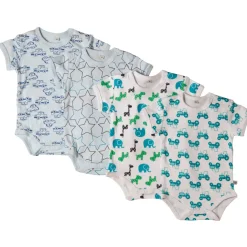 Online 4 Stk K/Æ Bodystockings - Lyseblå 700 Multipack|Bodystocking Kortærmet