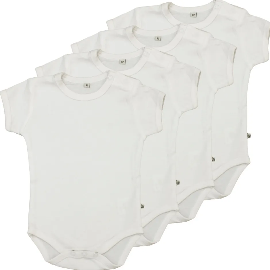 4 Stk K/Æ Bodystockings - White 100 Bodystocking Kortærmet|Multipack