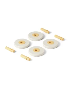 Sale 4 x Foam wheels Sand Grey / Honey Yellow Store Byggesæt|Tumlemøbler
