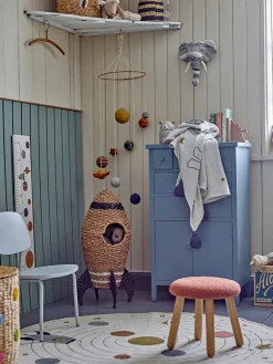 Clearance Aksel Taburet, Brun, Polyester Børn Bænke & Skamler