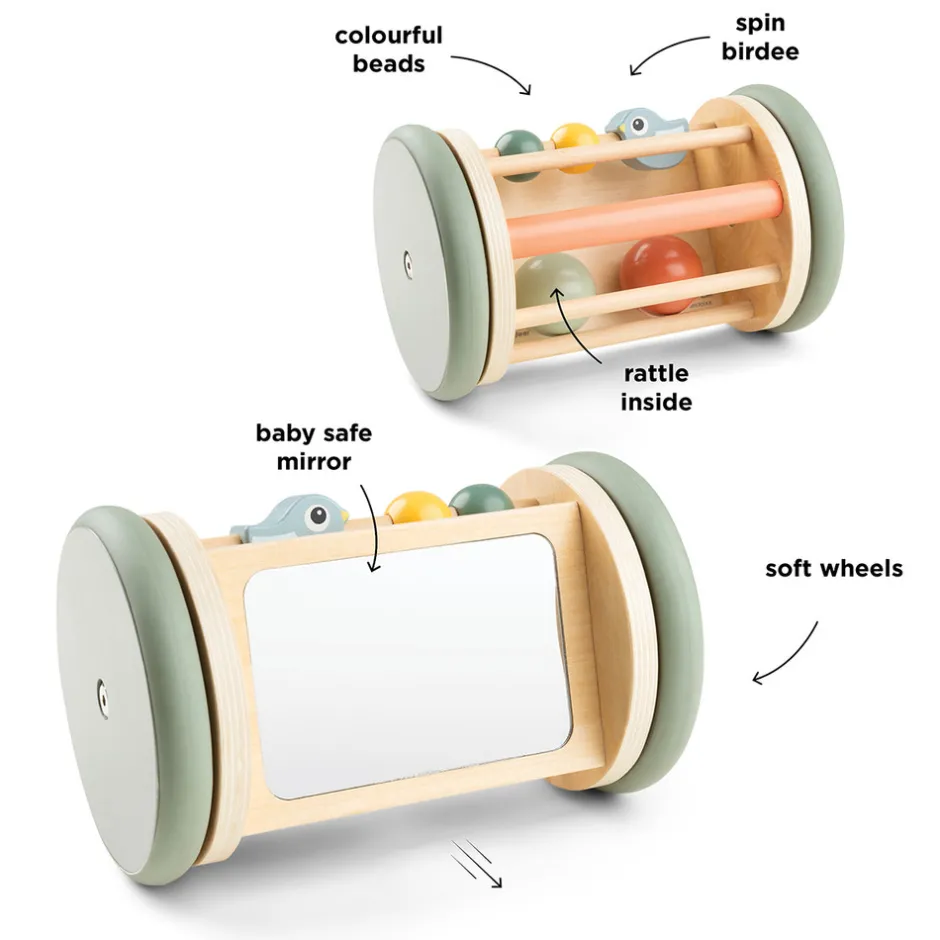 Outlet Aktivitets- & rullespejl Birdee Farvemix Trælegetøj