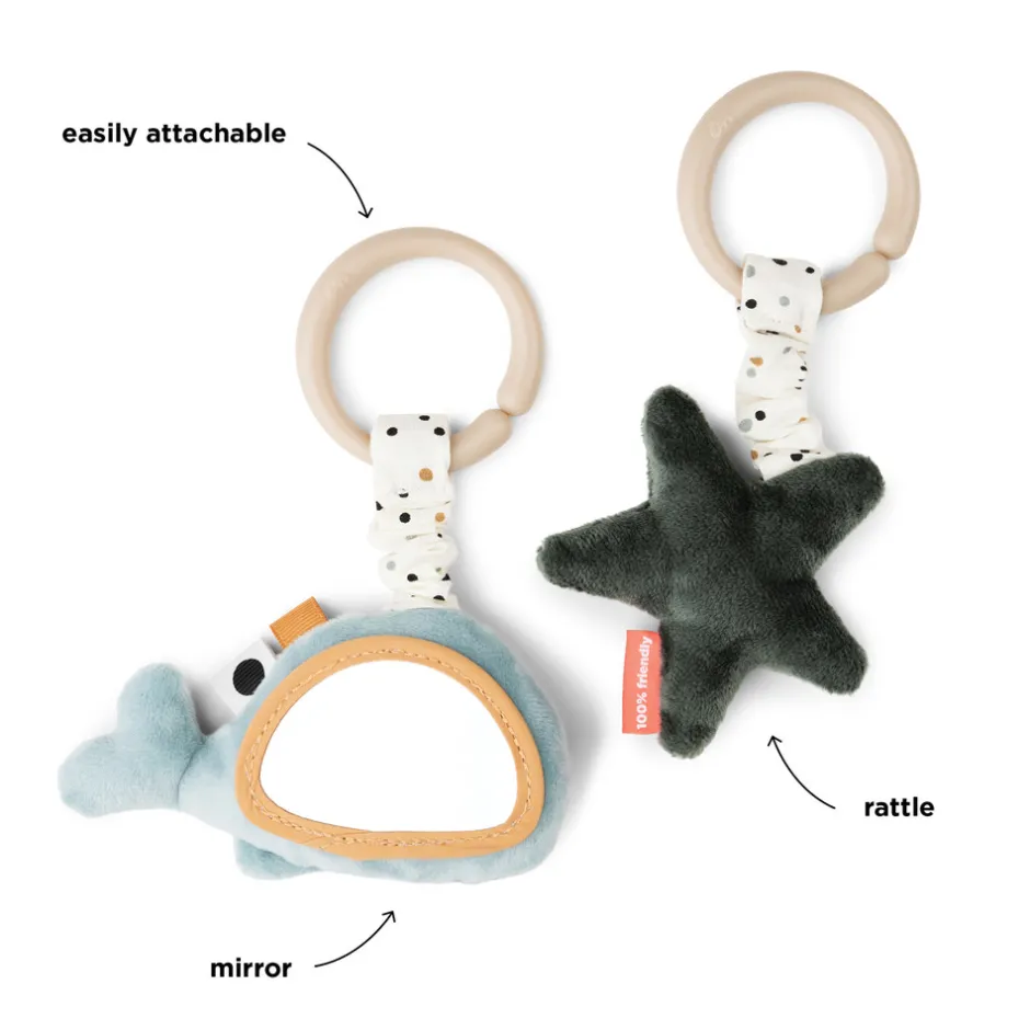 Clearance Aktivitetsophæng 2 stk. Wally - Blå Legetøj Til Barnevogne & Autostole