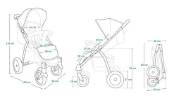 New Annet Plus klapvogn - black carbon Klapvogne Med Flade Sæder