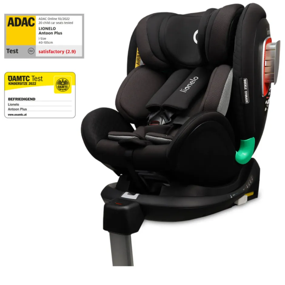 Antoon Plus autostol - black onyx Autostole Med Integreret Baser|Autostole 40-125 Cm (0-6 År)
