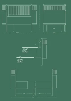 Outlet Baby & Jr. seng - classic white med madras Børn Pakkeløsninger|Tremmesenge