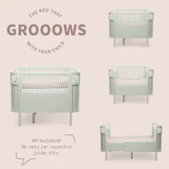 Baby & Jr. seng - mist green - FSC® Børn Tremmesenge