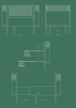 Baby & Jr. seng - mist green - FSC® Børn Tremmesenge