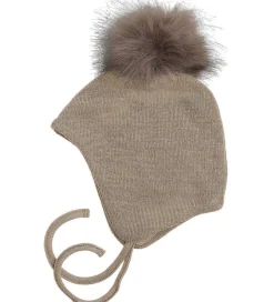 Hot Baby Djævlehue m. Kvast - Havre Babyhjelme|Uldhuer, Uldvanter & Uldfutter