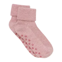 Hot Baby rib sok m. ABS - Shadow Gray Melange Skridsikre Strømper|Strømper