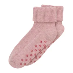 Hot Baby rib sok m. ABS - Shadow Gray Melange Skridsikre Strømper|Strømper