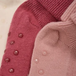 Online Baby rib Strømper w. ABS - Mineral Red Skridsikre Strømper|Multipack