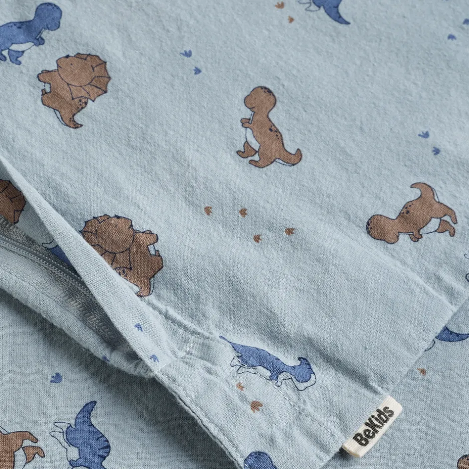 Discount Baby Sengetøj 70x100, Dino Blue Fog Børn Sengetøj