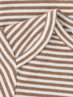 Online Baby Stribet Body - ALMOND/OW Bodystocking Langærmet