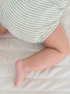 Hot Baby Stribet Body - SAGE/ECRU Bodystocking Langærmet