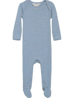 Online Baby Stribet Dragt - AZURSTRIPE Heldragter M. Fod