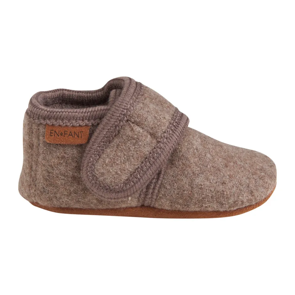 Baby wool slippers - Walnut Uld Hjemmesko