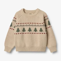 Sale Balou Jacquard Pullover - Warm Sand Juletøj|Cardigans, Veste & Trøjer
