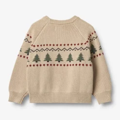 Sale Balou Jacquard Pullover - Warm Sand Juletøj|Cardigans, Veste & Trøjer
