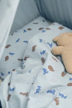 Outlet Bambus babydyne med sengetøj - Blue fog Børn Pakkeløsninger|Sengetøj