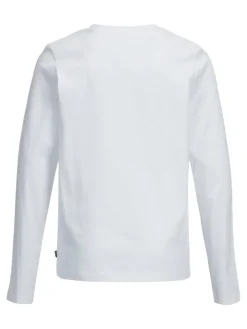 New Basis tee langærmet o-neck - WHITE Bluser