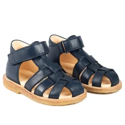 Outlet Begynder sandal med velcrolukning - Navy Sandaler Med Lukket Tå|Begyndersandaler
