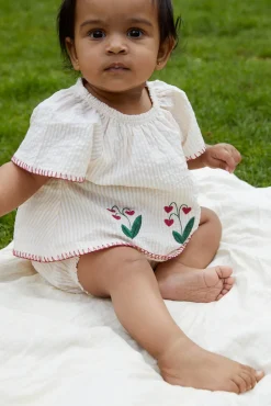 Online Bæk og bølge babyset m. broderi - BERRY Bodysæt