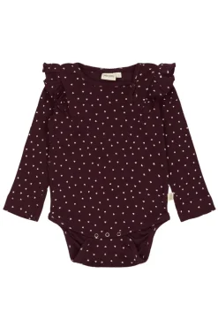 Clearance Body Langærmet - Dark Grape/White Bodystocking Langærmet