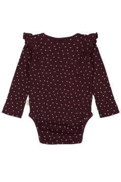 Clearance Body Langærmet - Dark Grape/White Bodystocking Langærmet