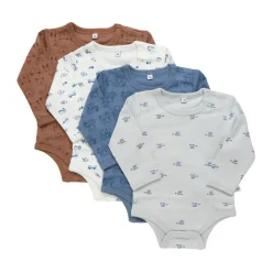 Online Body Langærmet Med Print 4-Pak - 741 Multipack|Bodystocking Langærmet