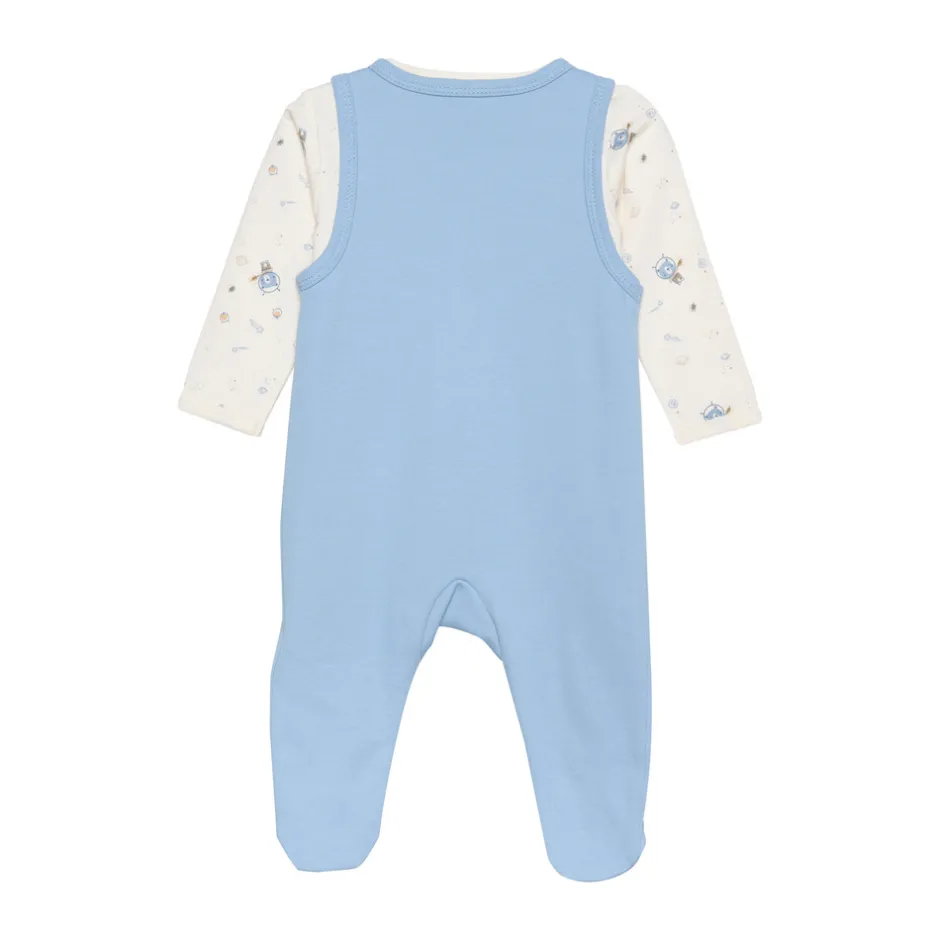 Sale Body langærmet m.romper - Ashley Blue Bodysæt|Heldragter M. Fod