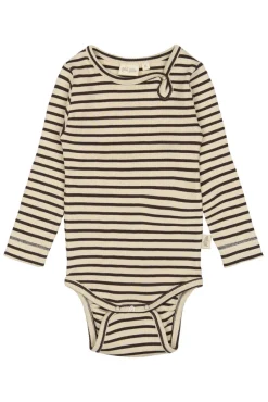 Hot Body ls - Coffee Bean/Off White Bodystocking Langærmet