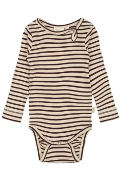 Sale Body ls - Dark Grape/Off White Bodystocking Langærmet