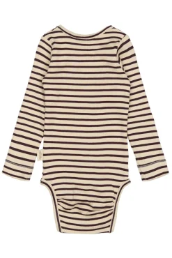 Sale Body ls - Dark Grape/Off White Bodystocking Langærmet