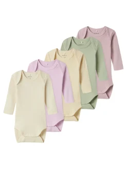 Outlet Body 5p ls solid rib - WINSOME Multipack|Bodystocking Langærmet