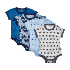 Outlet Bodystocking 4-pak - 725/Blue Multipack|Bodystocking Kortærmet