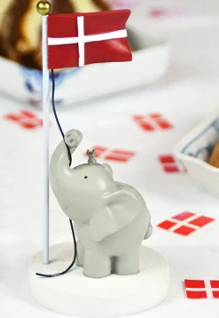 New Bordpynt, flag med elefant og mus 13 cm Børn Fødselsdagstoge