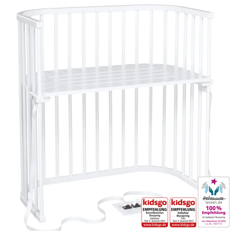 Outlet Boxspring bedside crib - Hvid Børn Side By Side Senge