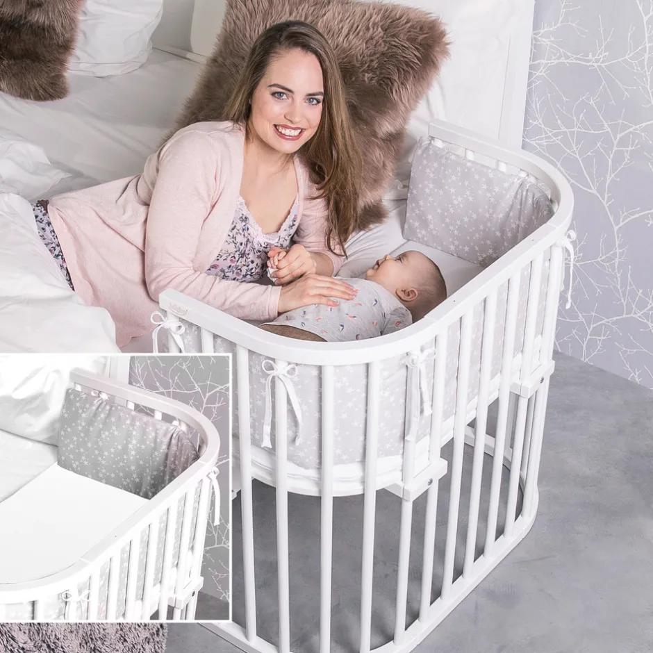 Outlet Boxspring bedside crib - Hvid Børn Side By Side Senge