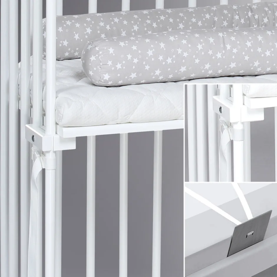 Outlet Boxspring bedside crib - Hvid Børn Side By Side Senge