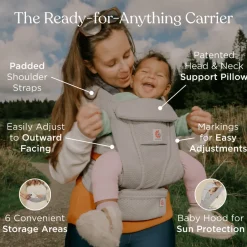 Sale Bæresele, Omni Deluxe, Mesh - Pearl Grey Bæreseler & Vikler