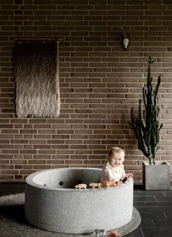 New Børnesofa cirkel - lysegrå/mørkegrå knap Børn Tumlemøbler