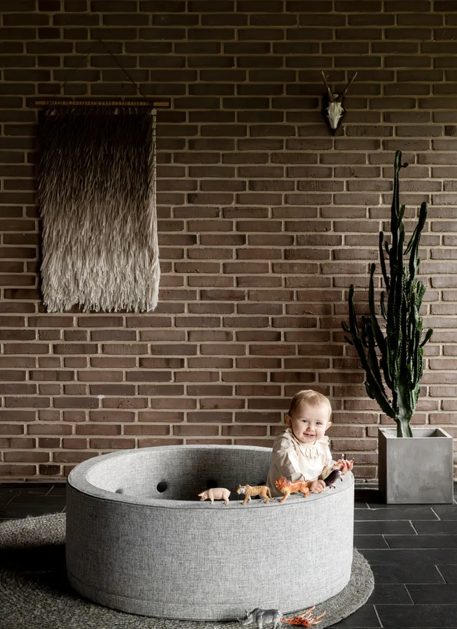 New Børnesofa cirkel - lysegrå/mørkegrå knap Børn Tumlemøbler