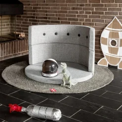 New Børnesofa cirkel - lysegrå/mørkegrå knap Børn Tumlemøbler