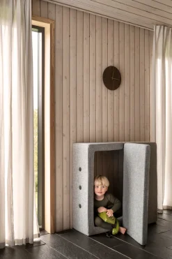 New Børnesofa, firkantet - lysegrå/mørkegrå knap Børn Tumlemøbler