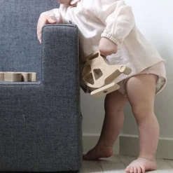 Online Børnestol XL - mørkegrå/sortgrå knap Børn Tumlemøbler