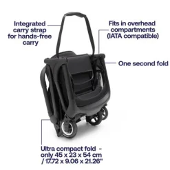 Sale Butterfly inkl. transporttaske - midnight black Klapvogne Med Ergonomiske Sæder|Rejseklapvogne