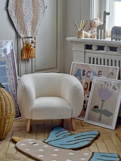 Clearance Cade Loungestol, Hvid, Polyester Børn Børneborde & Stole